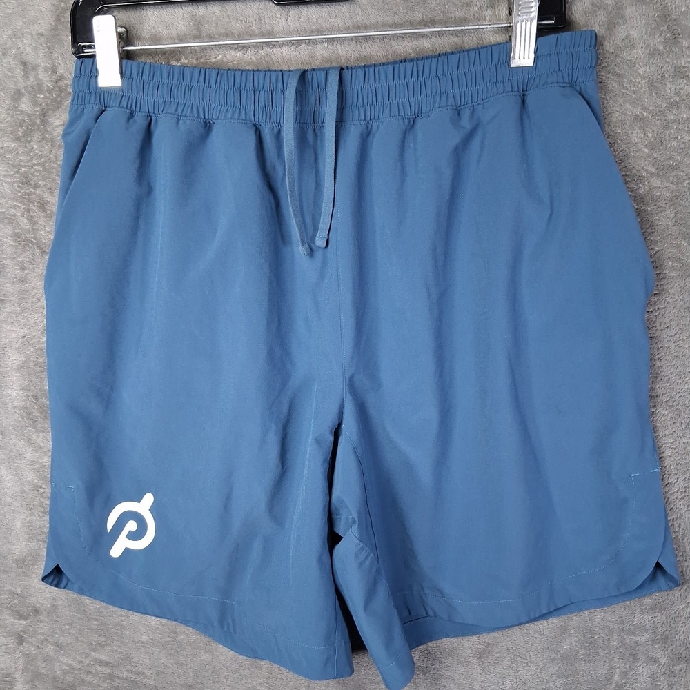 Peloton Athletic Shorts Men Size Medium Teal Blue Light Weight Stretch Pockets